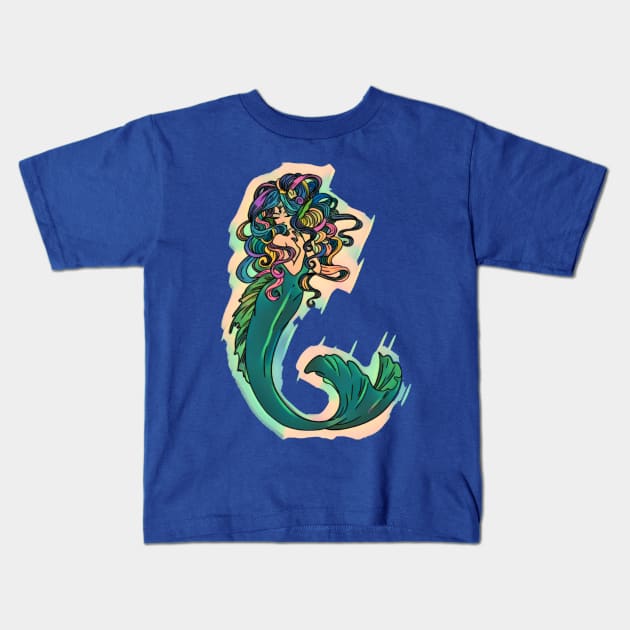 Mermaid #2 Kids T-Shirt by AlondraHanley